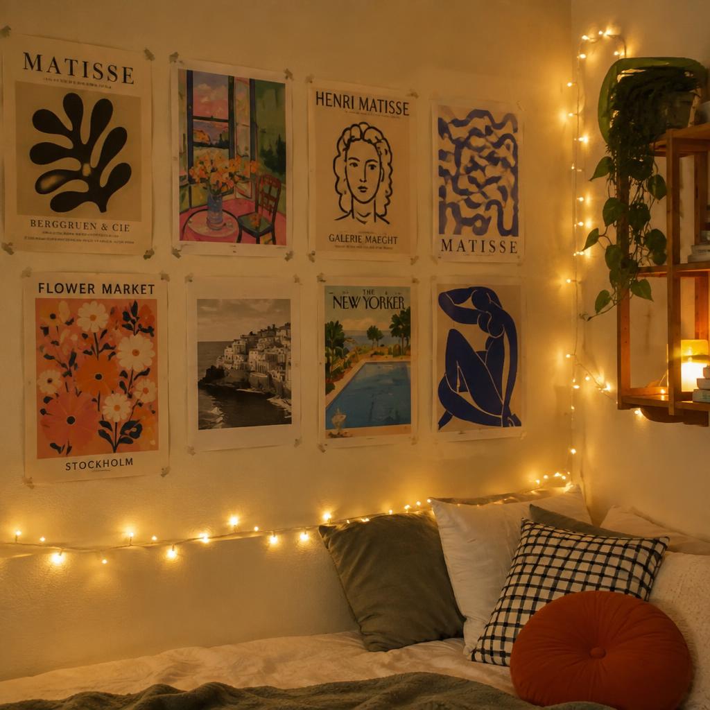 Poster wall shared by @aanya.sets